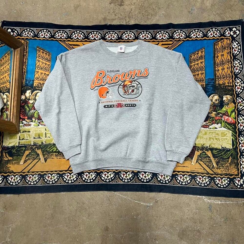 Vintage Cleveland browns nfl grey crewneck sweatshirt size xl sportswear 90s